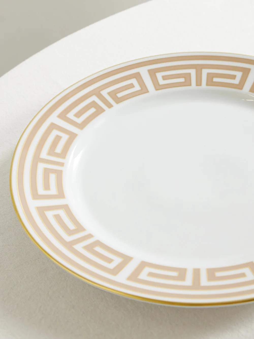Close-up detail of the Ginori Labrinto Gold-plated Porcelain Dinner Plate