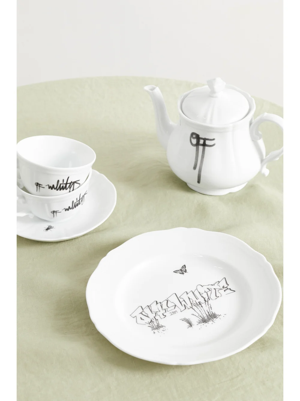 Ginori + Off-white 21cm Porcelain Dessert Plate, styled view