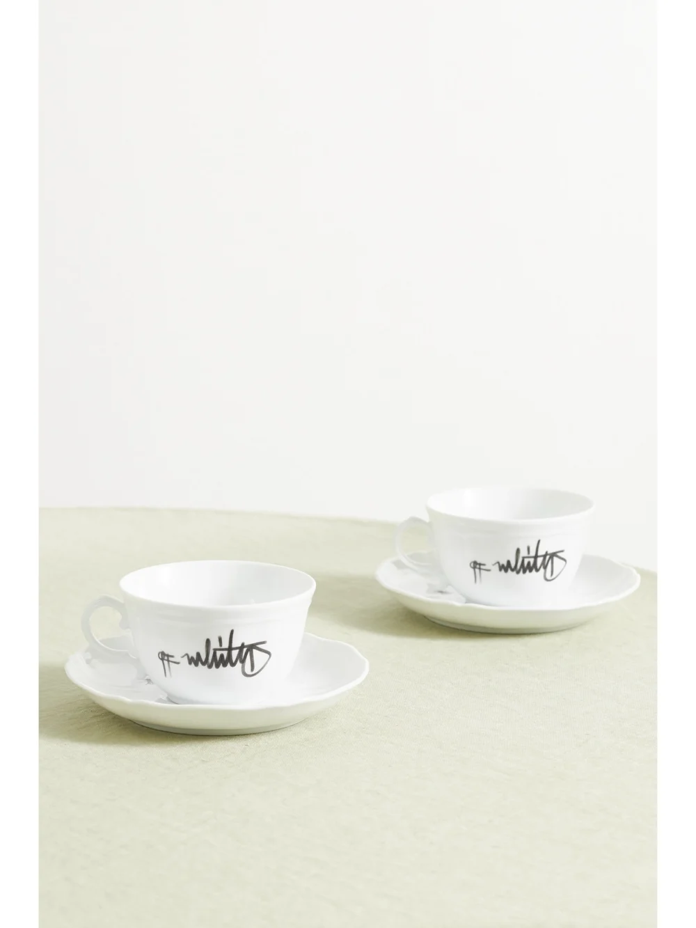 Ginori + Off-white Printed Porcelain Tea Cup and Saucer Set