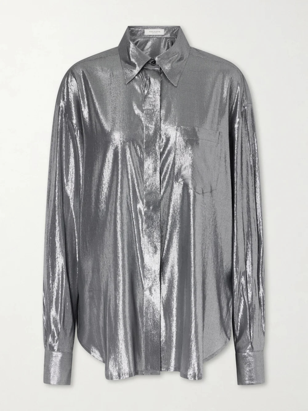 Giuliva Heritage Carmen Satin Shirt in silver