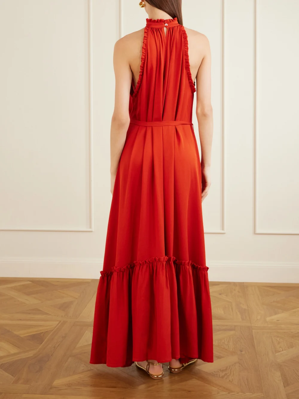 Back view of the Giuliva Heritage May Silk Crepe Maxi Dress