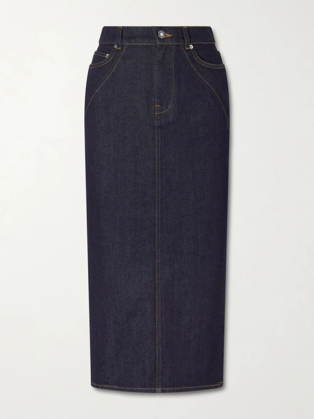 Givenchy Paneled Denim Midi Skirt in dark denim