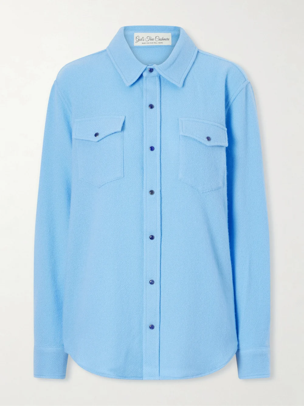 God’s True Cashmere Blue Lagoon Cashmere Shirt in x small