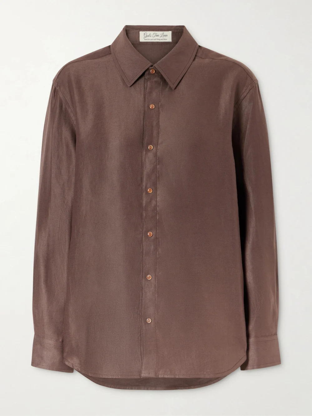 God’s True Cashmere Cocoa Linen Shirt in brown