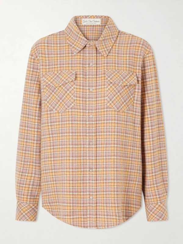 God’s True Cashmere Midnight Rose Checked Cashmere Shirt