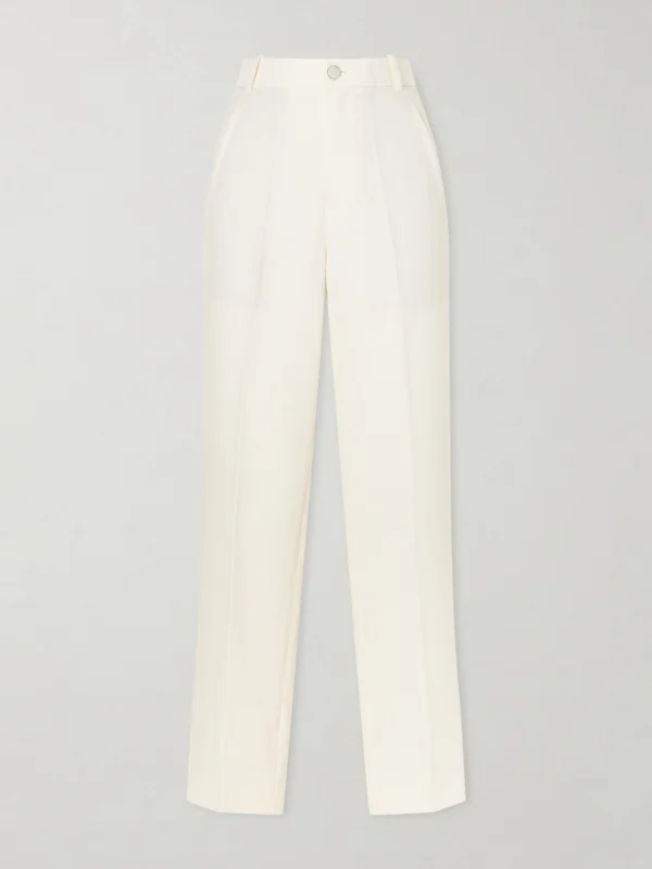 God’s True Cashmere Solid Linen Straight-leg Pants
