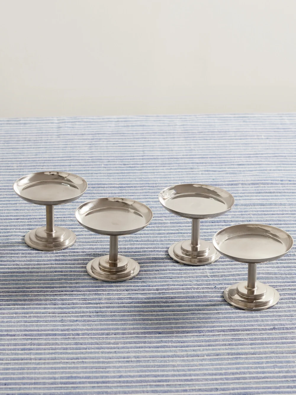 Gohar World Set of Four Stainless Steel Dessert Stems in silver