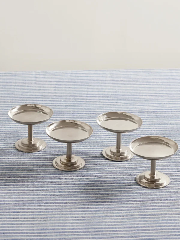 Gohar World Set of Four Stainless Steel Dessert Stems
