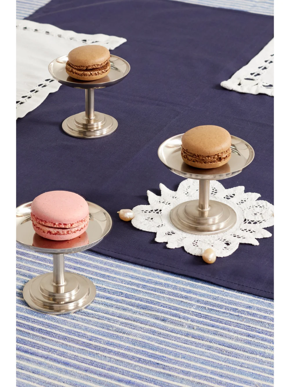Gohar World Set of Four Stainless Steel Dessert Stems, styled view
