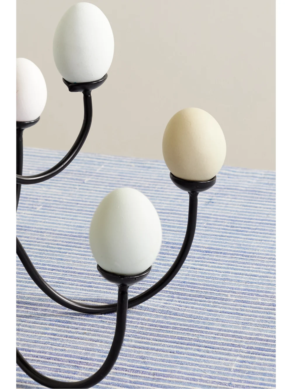 Close-up detail of the Gohar World Wrought Iron Egg Chandelier