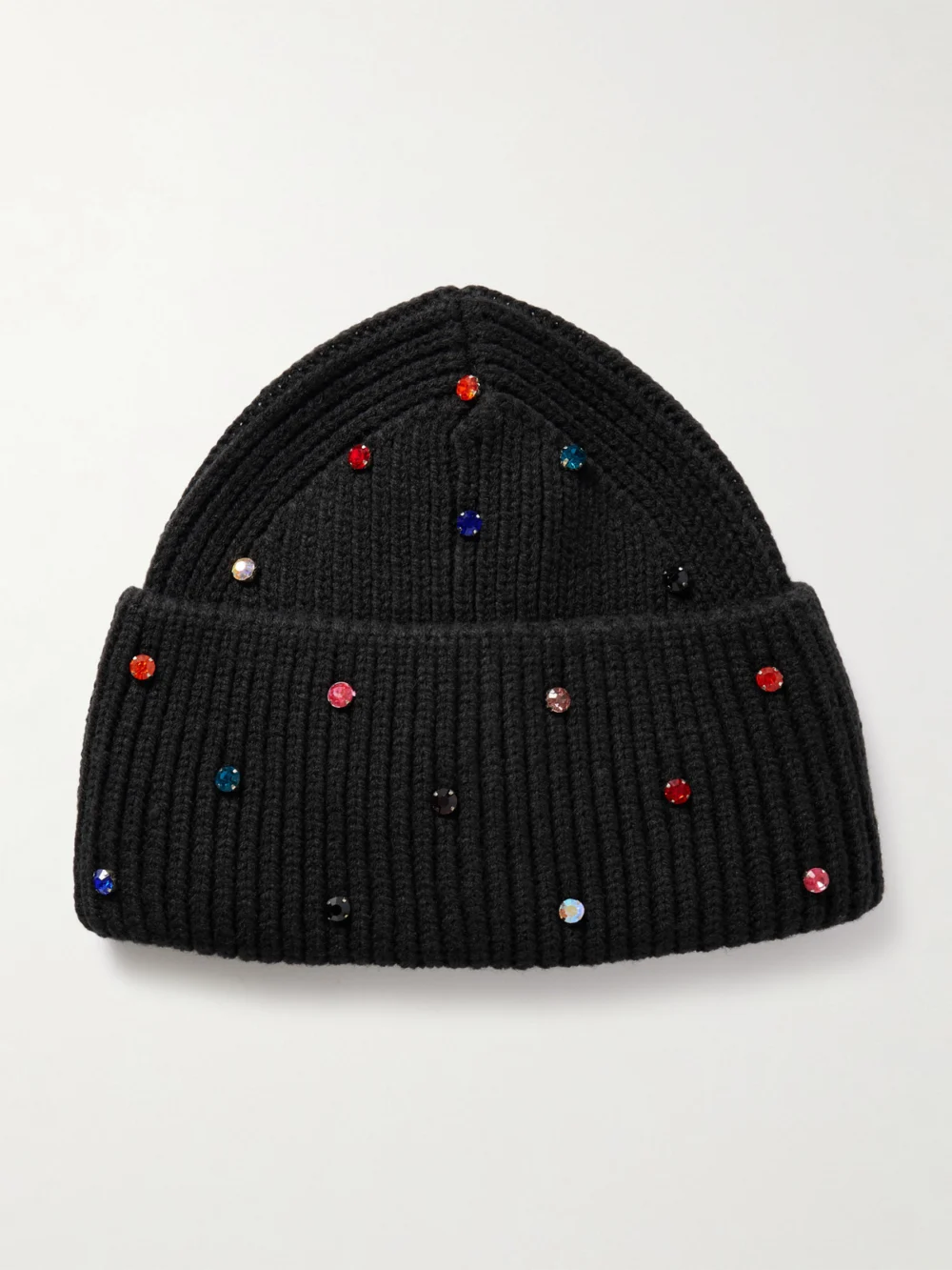 Goldbergh Dream Crystal-embellished Ribbed-knit Beanie in black
