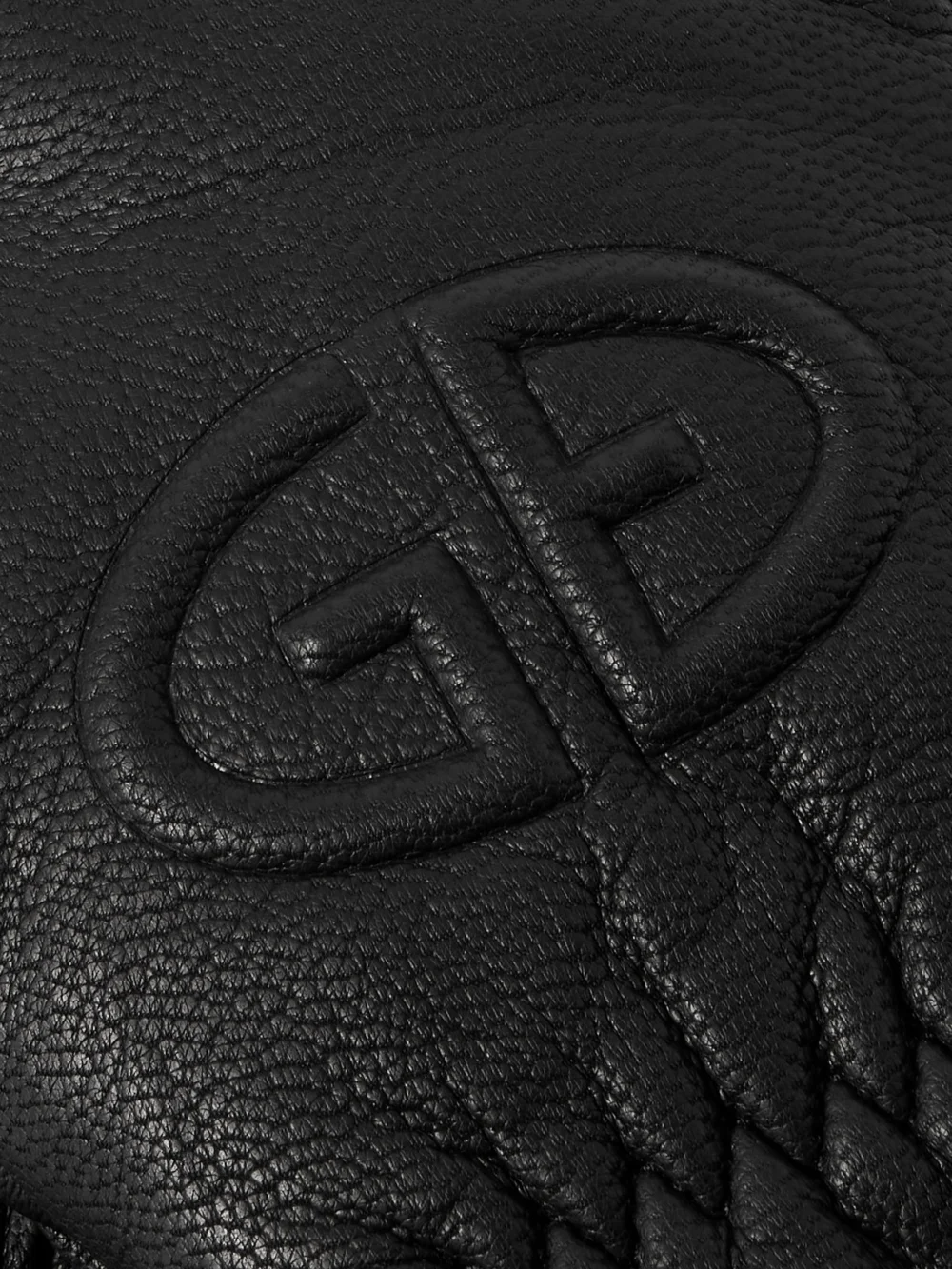 Close-up detail of the Goldbergh Freeze Padded Leather Gloves