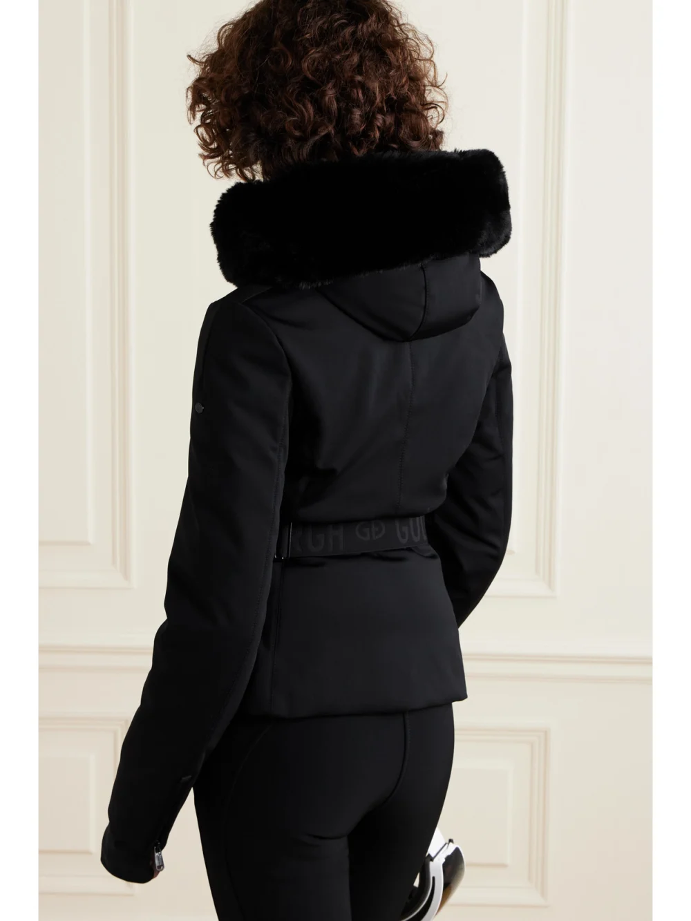 Back view of the Goldbergh Hida Faux Fur-trimmed Hooded Ski Jacket