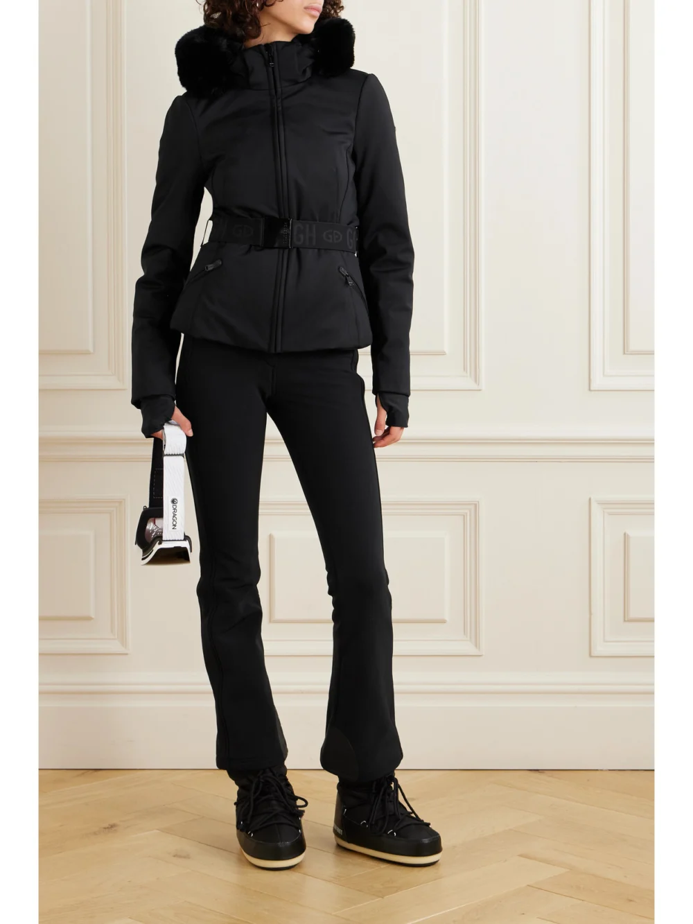 Goldbergh Hida Faux Fur-trimmed Hooded Ski Jacket, worn by a model