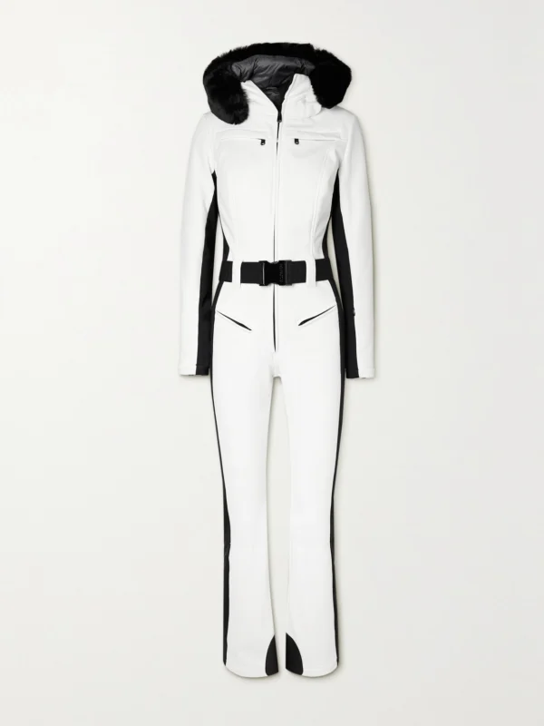 Goldbergh Parry Belted Hooded Plush-trimmed Ski Suit