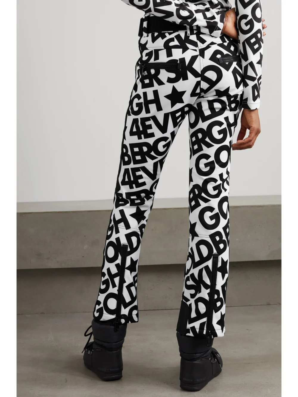 Back view of the Goldbergh Skistar Printed Belted Flared Ski Pants