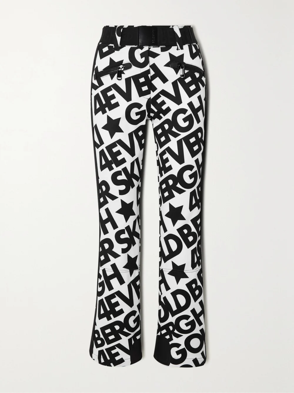 Goldbergh Skistar Printed Belted Flared Ski Pants in white