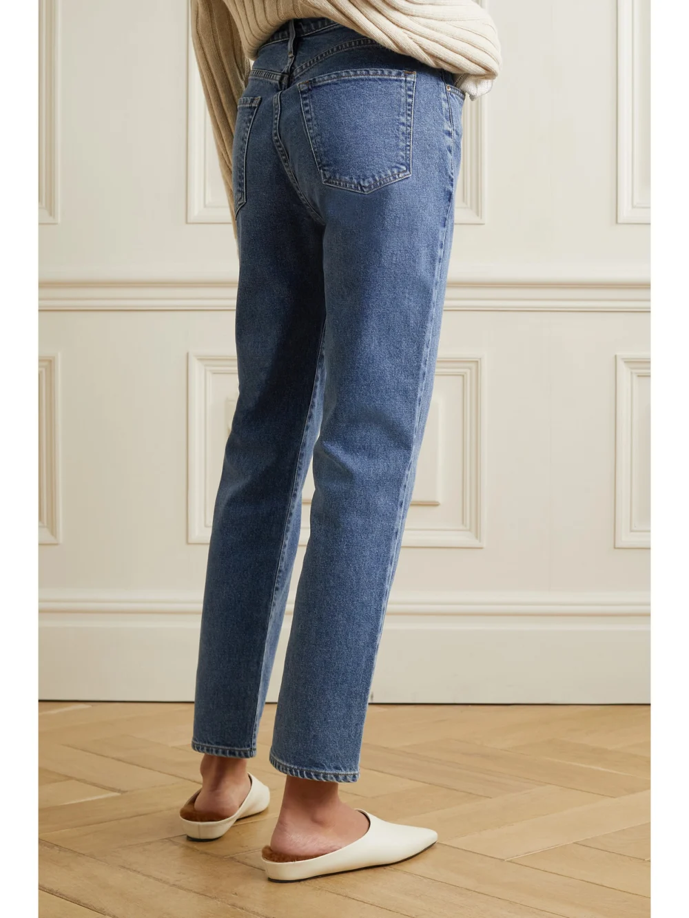 Back view of the Goldsign High-rise Straight-leg Jeans