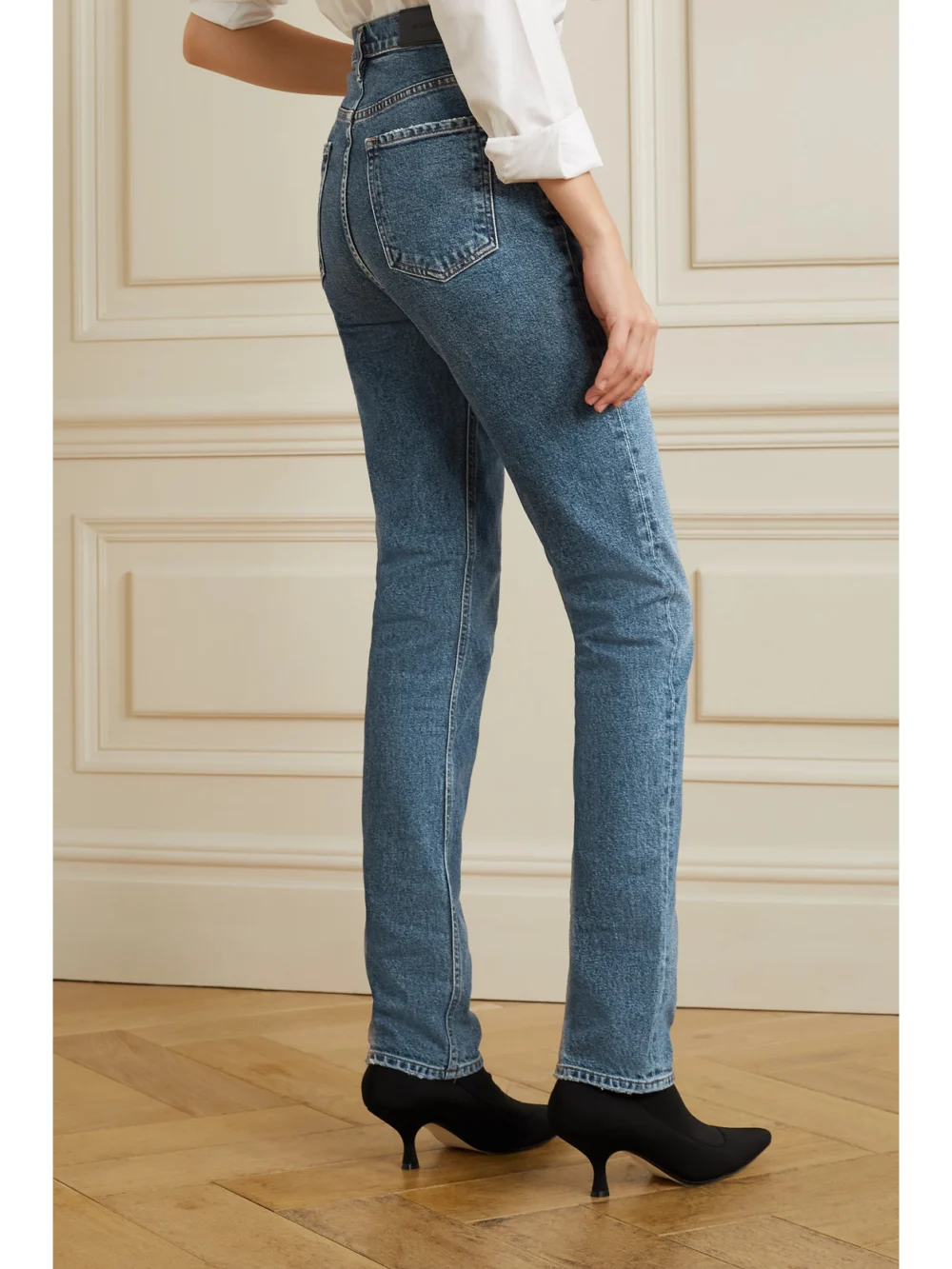 Back view of the Goldsign Lawler High-rise Slim-leg Jeans