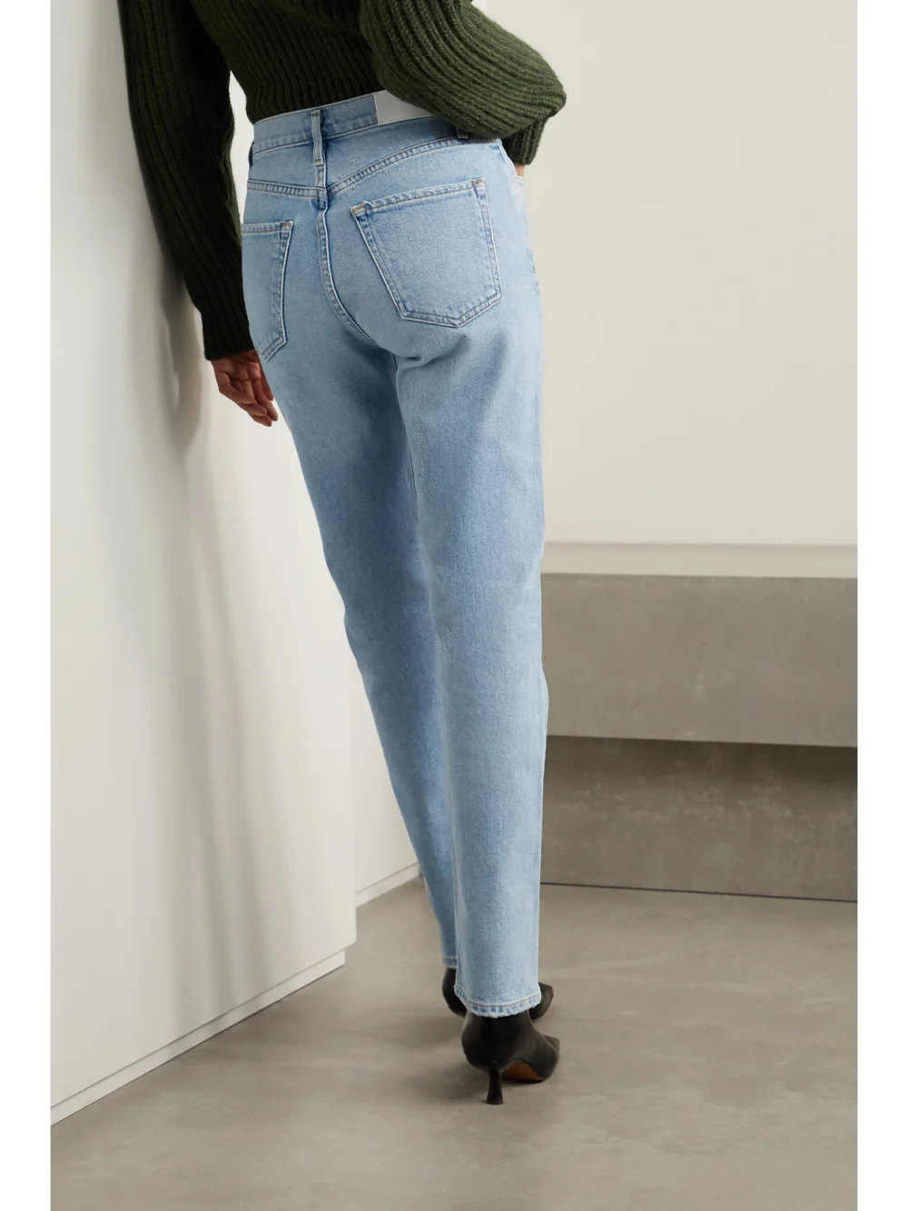 Back view of the Goldsign The Benefit High-rise Straight-leg Jeans