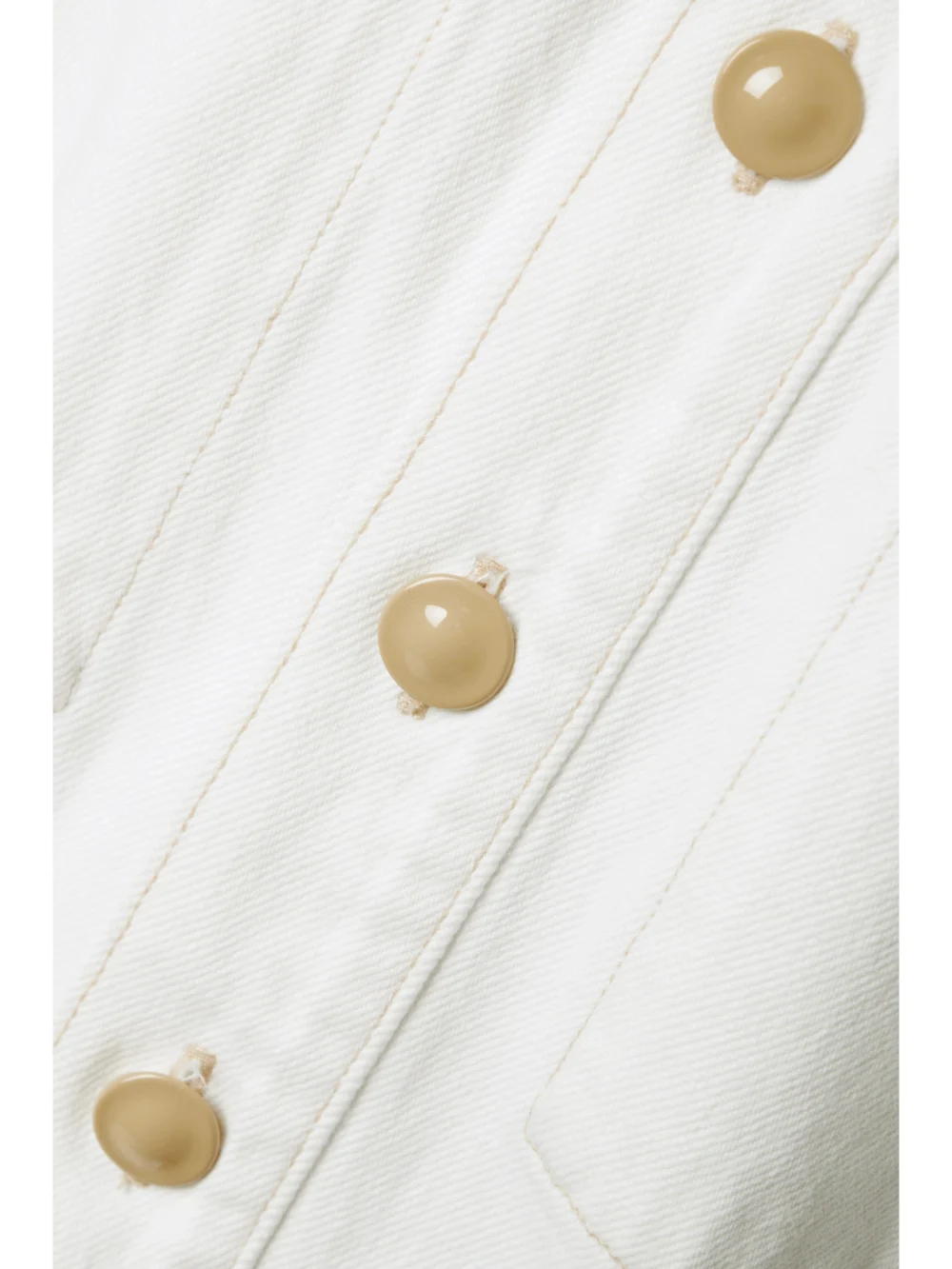 Close-up detail of the Goldsign The Cullotte Cropped Denim Jumpsuit