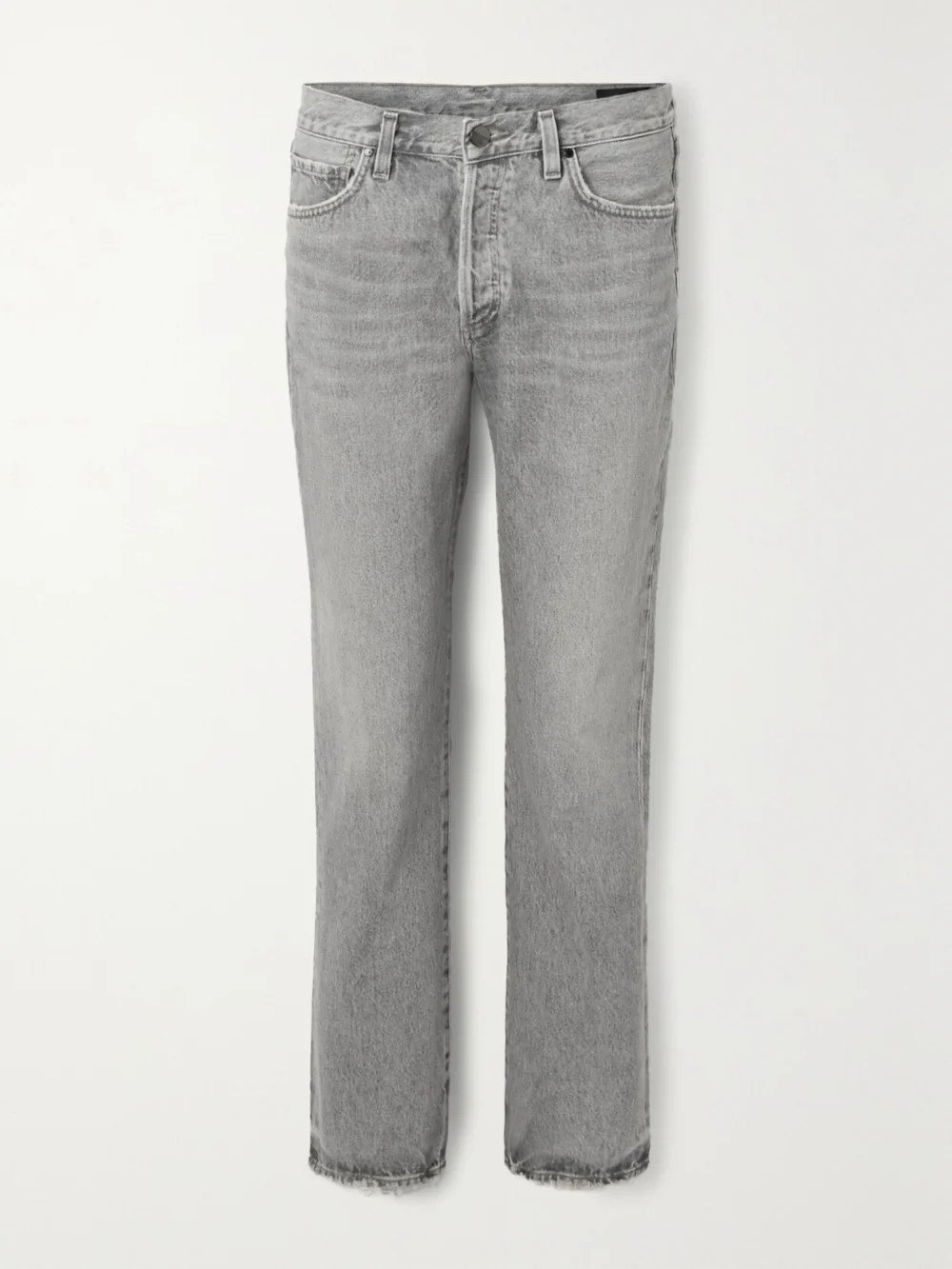 Goldsign The Walcott Distressed Straight-leg Organic Jeans in gray