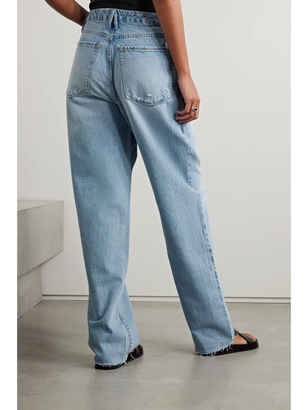 Back view of the Good American Good 90s High-rise Wide-leg Jeans