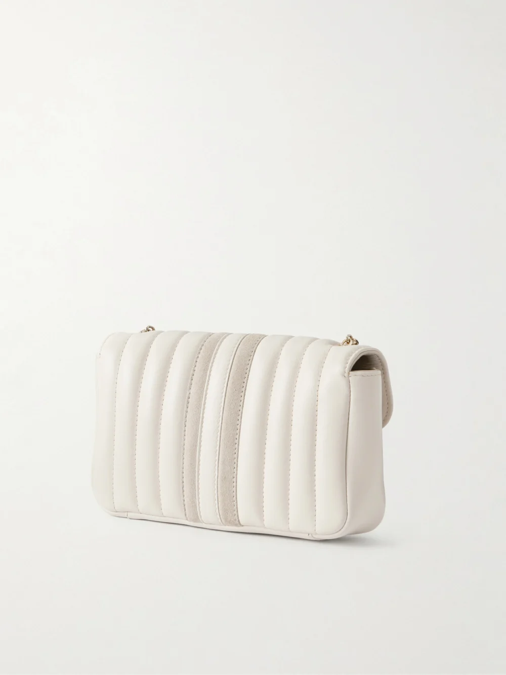 Back view of the Gucci Gg Marmont Jetset Suede-trimmed Quilted Leather Crossbody Bag