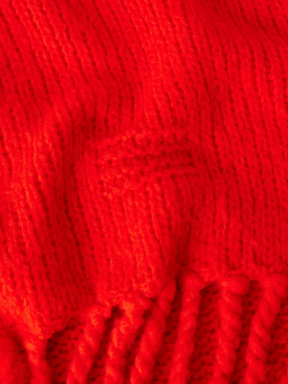 Close-up detail of the Guest In Residence Cloud Tasseled Ribbed Wool-blend Scarf