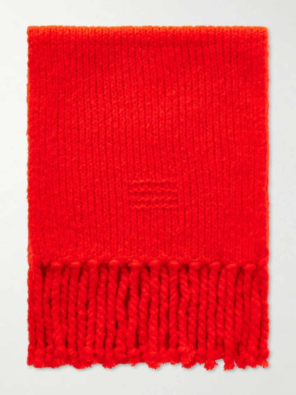 Guest In Residence Cloud Tasseled Ribbed Wool-blend Scarf in red