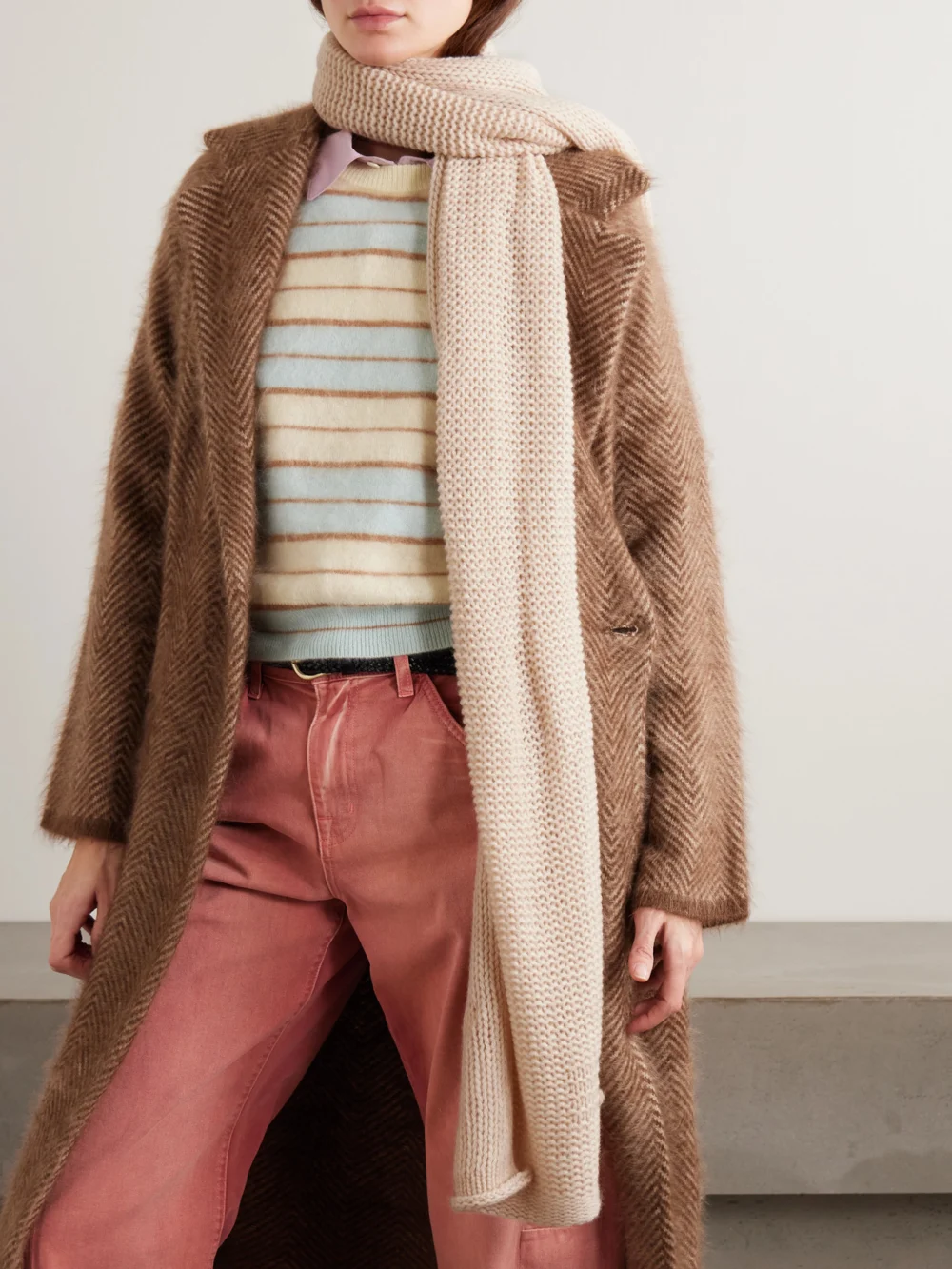 Guest In Residence The Blanket Ribbed Cashmere Scarf, styled view