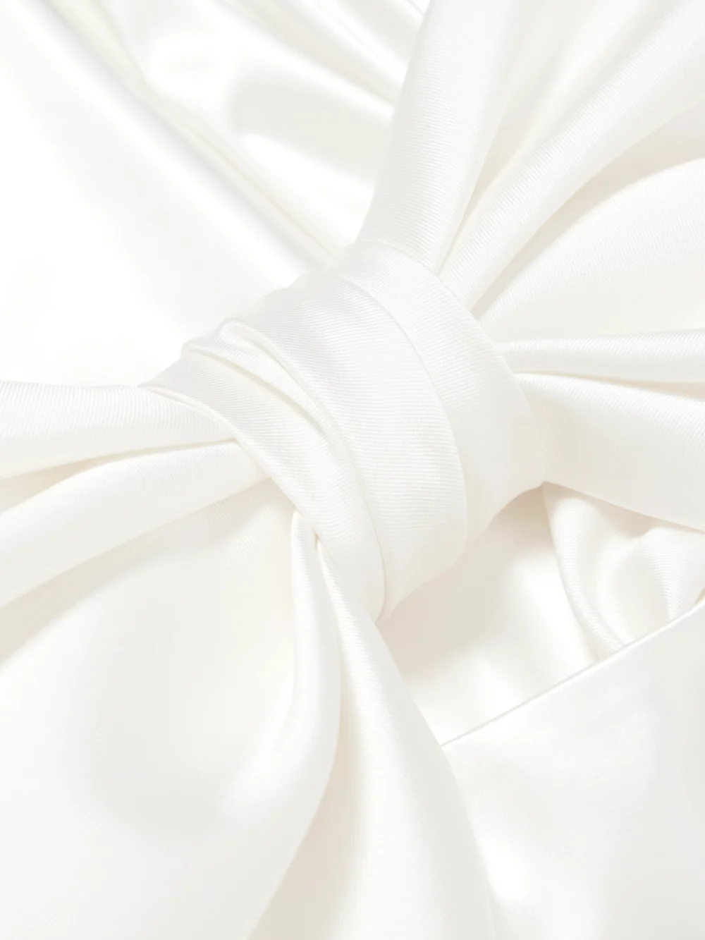 Close-up detail of the Halfpenny London Avery Bow-detailed Stretch-duchesse Satin Midi Dress