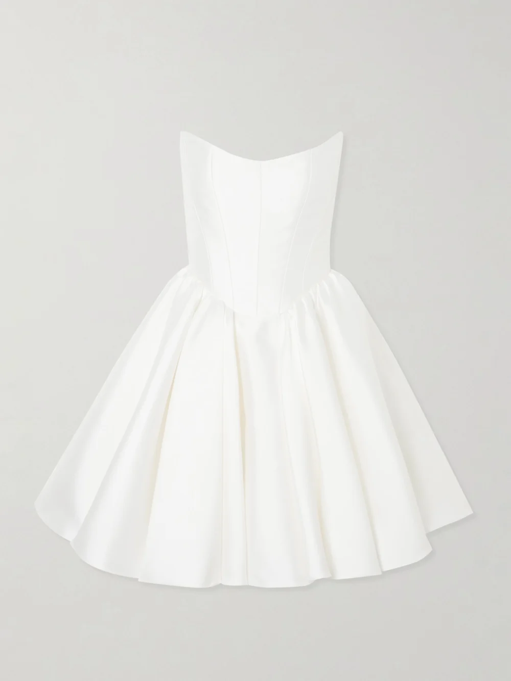 Halfpenny London Juno Strapless Mikado Mini Dress in ivory