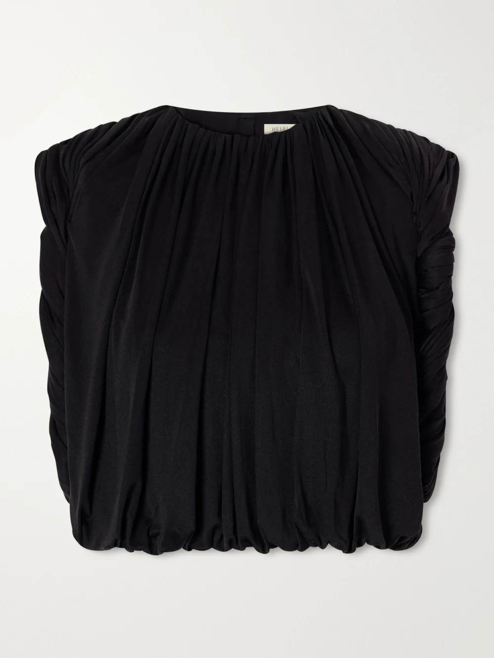 Heirlome Effie Gathered Silk-jersey Tank in black