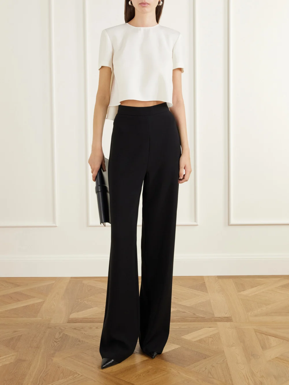 Heirlome Mariel Faille Wool-blend Blouse, worn by a model