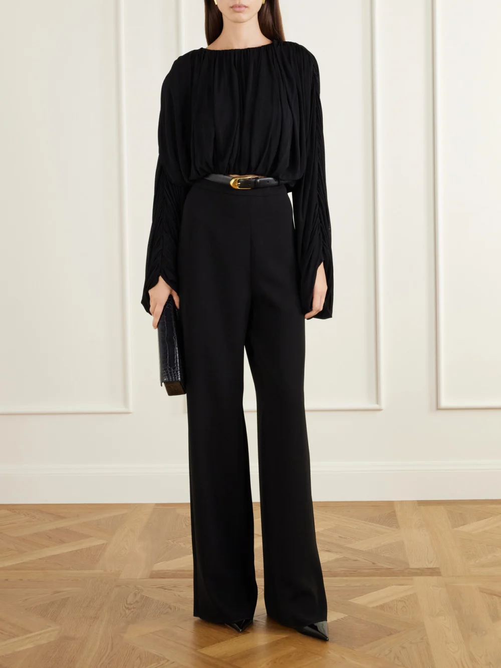 Heirlome Micka Jersey Draped Blouse, worn by a model