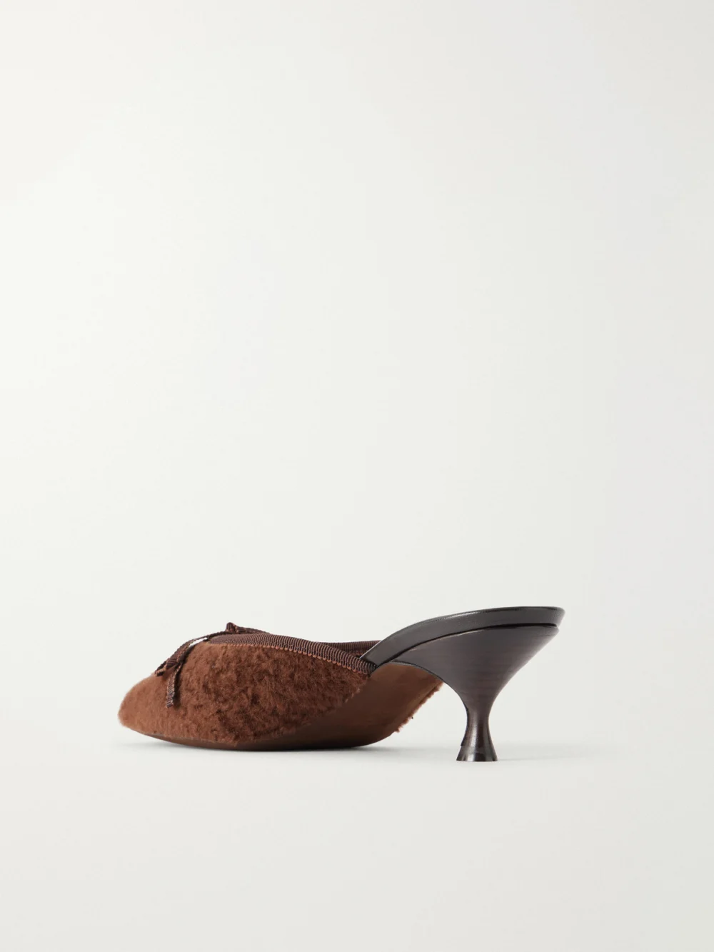 Back view of the Herbert Levine 24/7 50 Bow-detail Shearling Mules