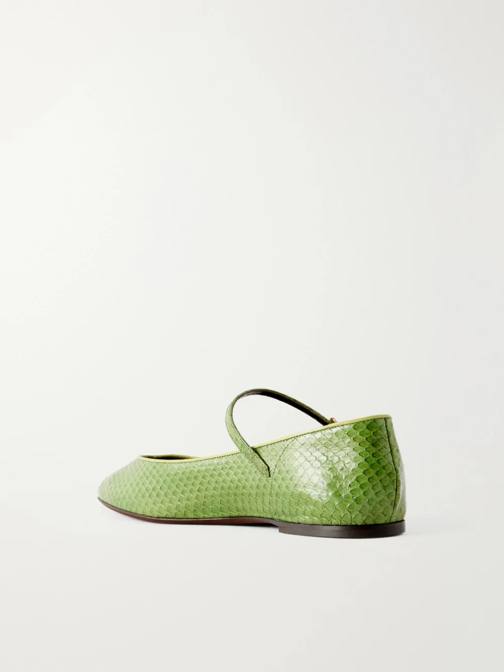 Back view of the Herbert Levine Rule the Day Snake-effect Leather Ballet Flats