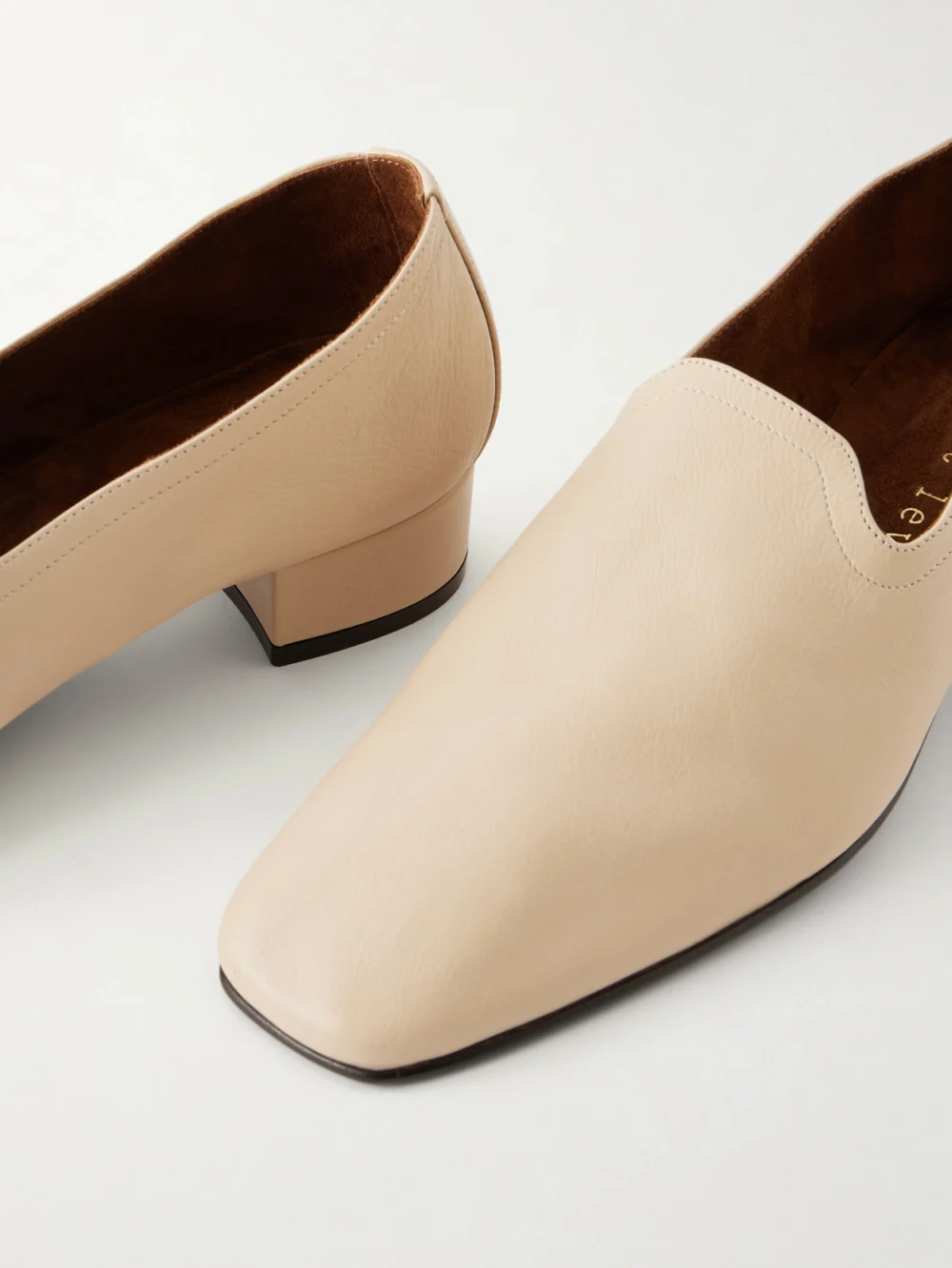 Close-up detail of the Herbert Levine Soft Touch 35 Leather Loafers