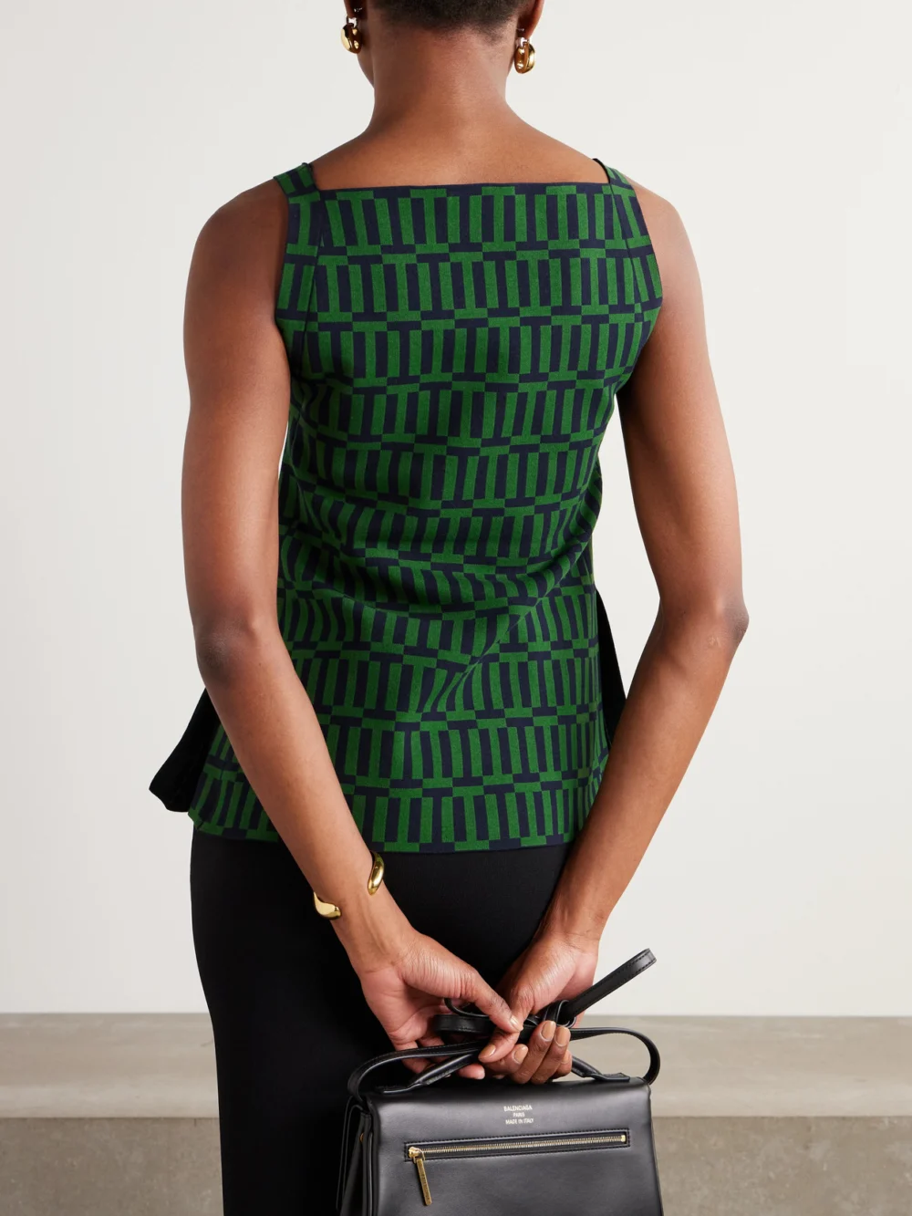 Back view of the High Sport Asher Cotton-blend Jacquard Tank