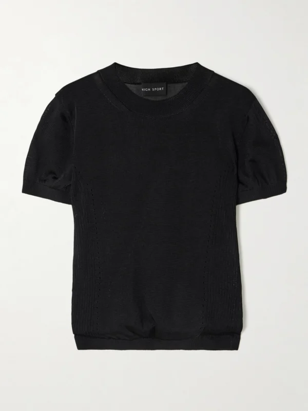 High Sport Eden Pointelle-knitted T-shirt