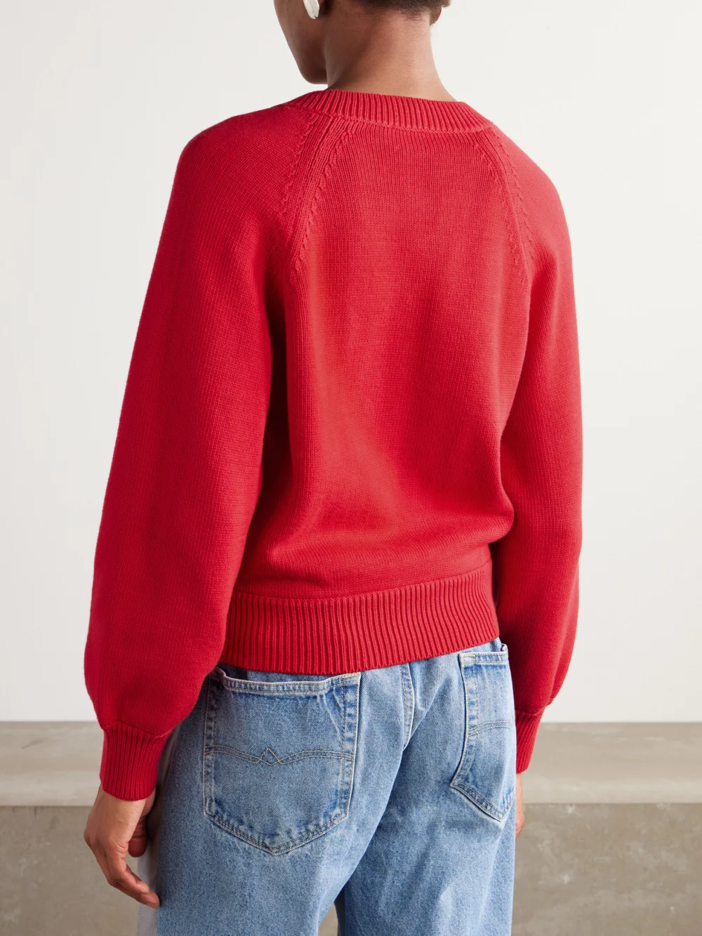 Back view of the High Sport Veronica Cotton Sweater