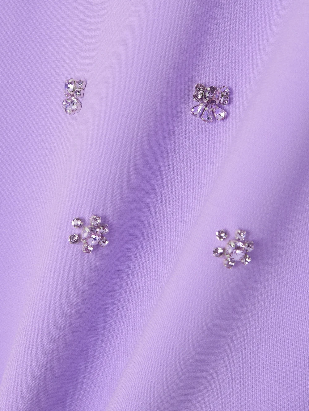 Close-up detail of the Huishan Zhang Tilda Embellished Recycled-crepe Gown