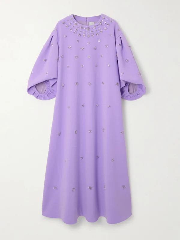 Huishan Zhang Tilda Embellished Recycled-crepe Gown