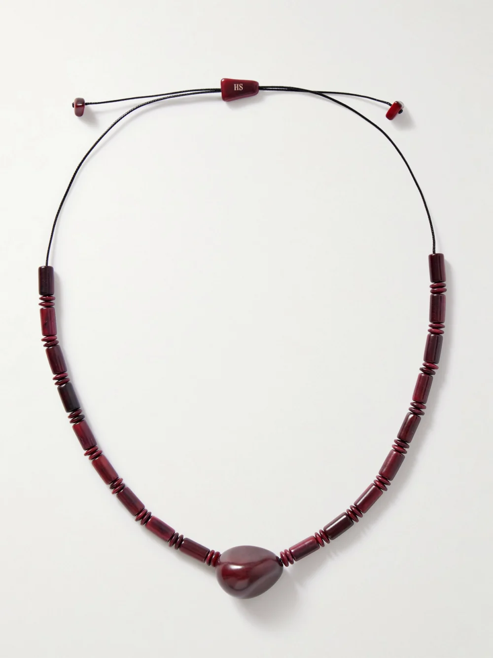Hunting Season The Choker Tagua and Leather Necklace in burgundy