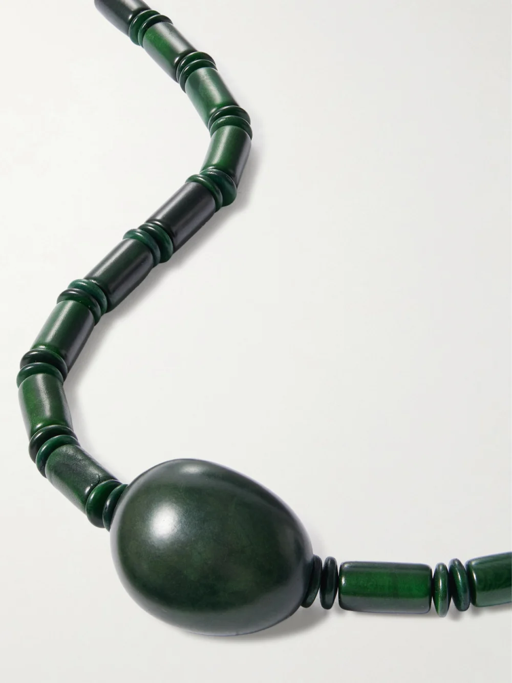 Close-up detail of the Hunting Season The Choker Tagua and Leather Necklace