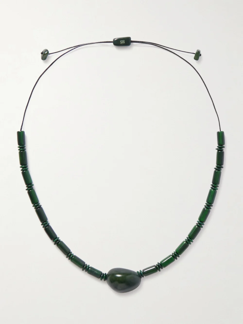 Hunting Season The Choker Tagua and Leather Necklace in emerald