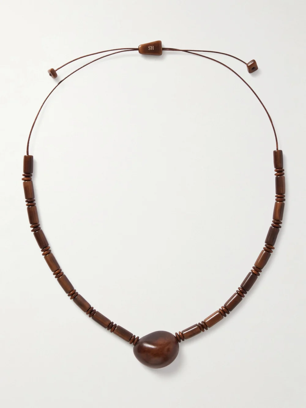 Hunting Season The Choker Tagua and Leather Necklace in taupe
