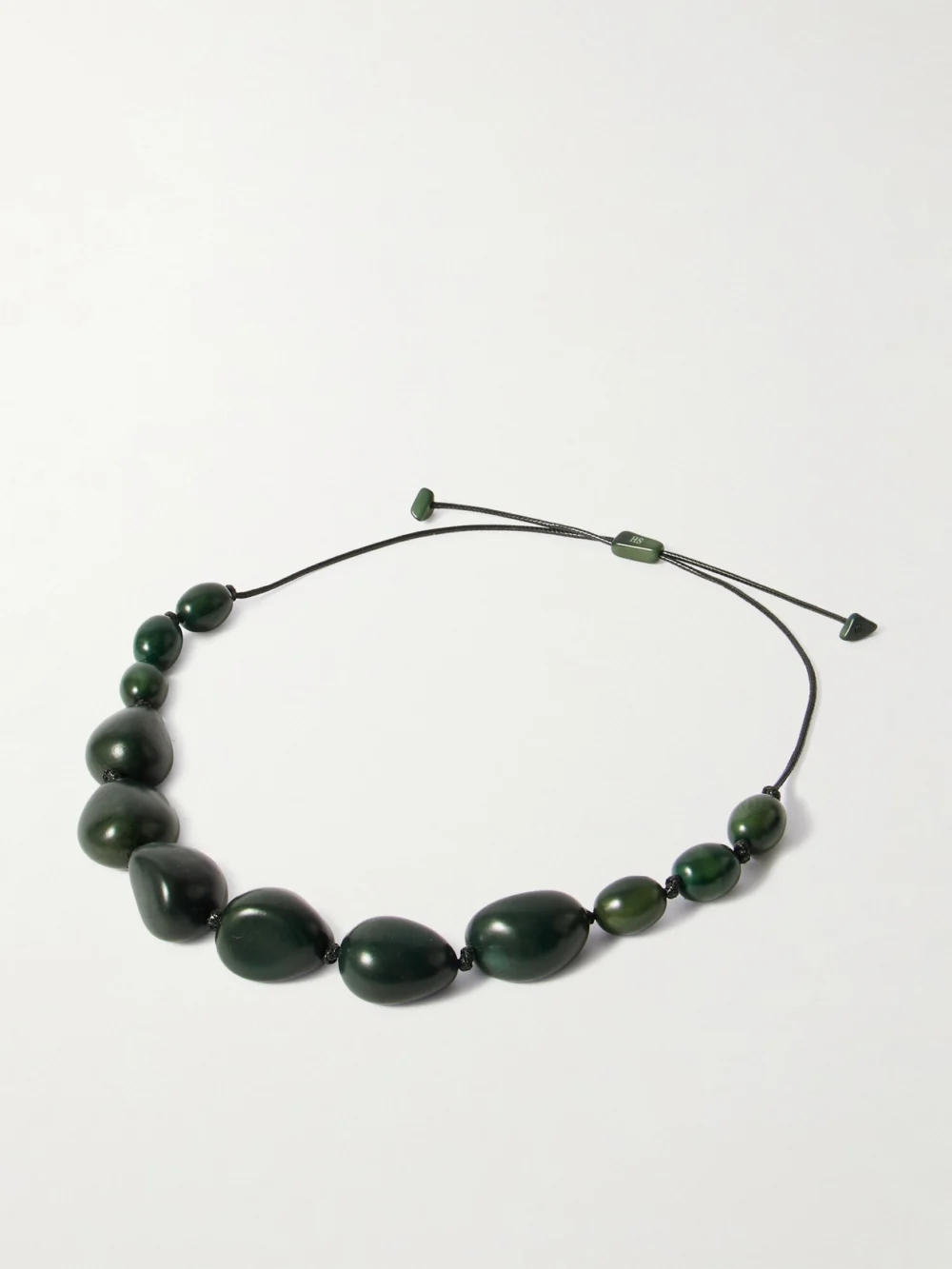 Hunting Season The Statement Tagua and Leather Necklace in emerald