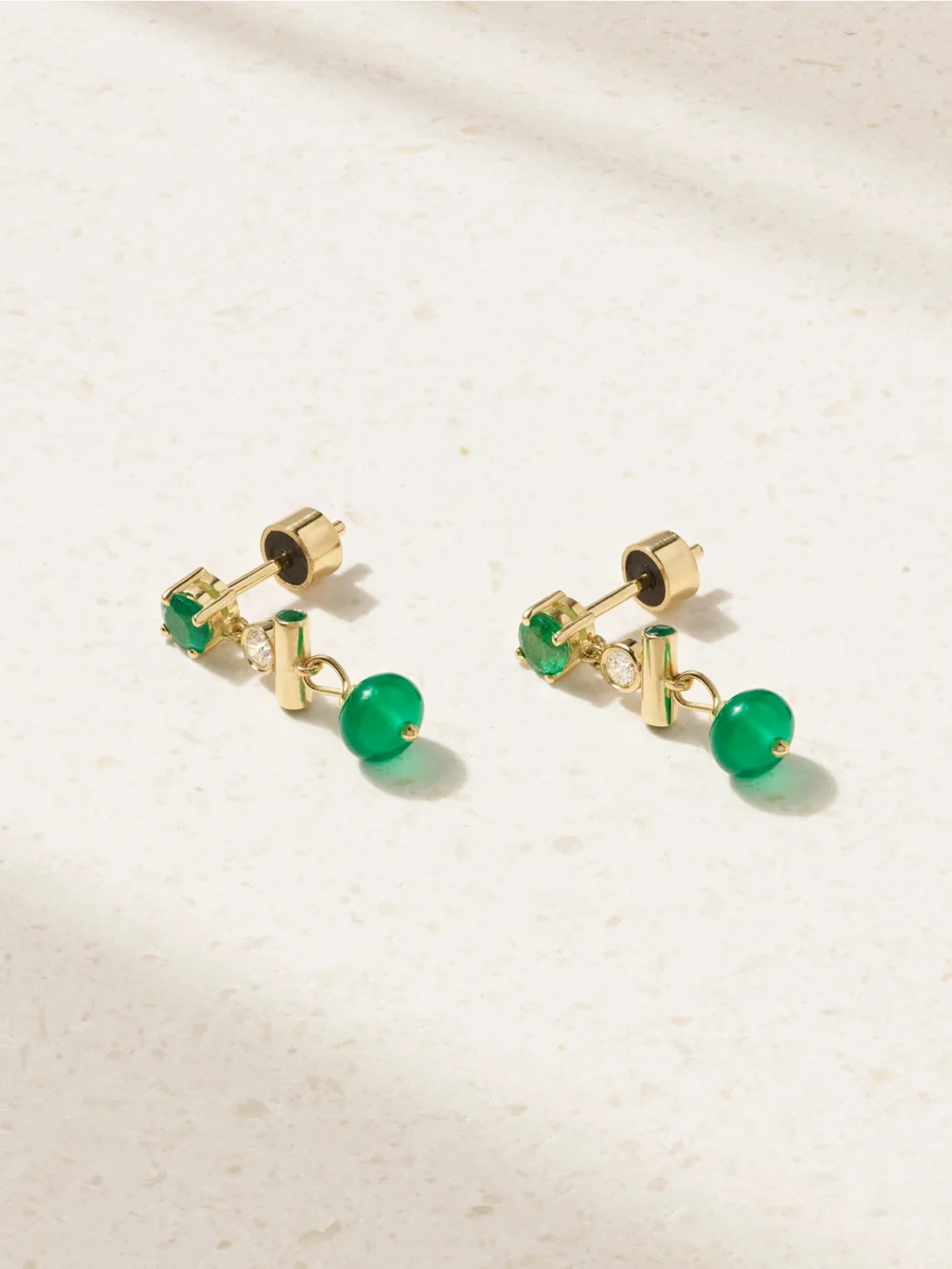 Ileana Makri 18-karat Gold Multi-stone Earrings in green